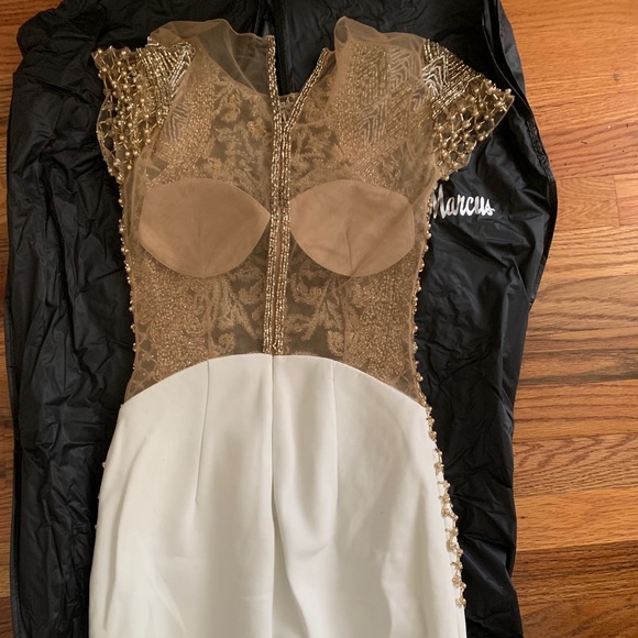 white and gold see-through back gown - Picture 2 of 5